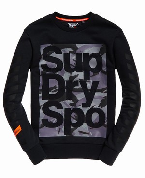 Superdry Combat Boxer Crew Férfi Pulóver Fekete | ISHNZ2356